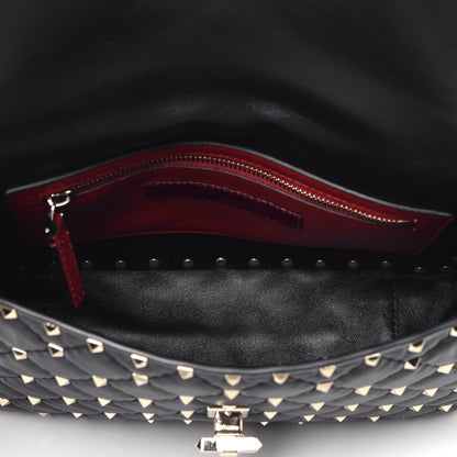 Valentino Garavani Lambskin Medium Rockstud Spike Shoulder Bag Black 6 of 9