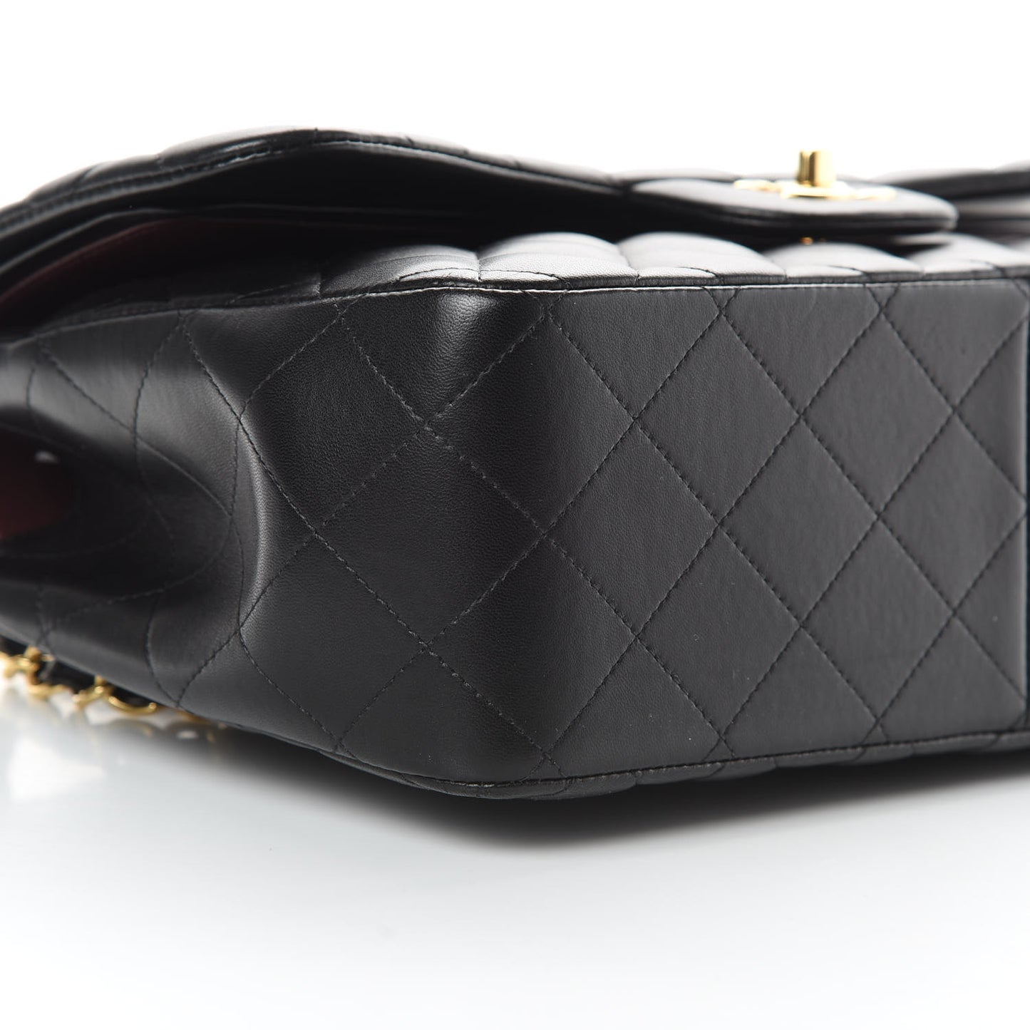 Lambskin Quilted Jumbo Double Flap Black