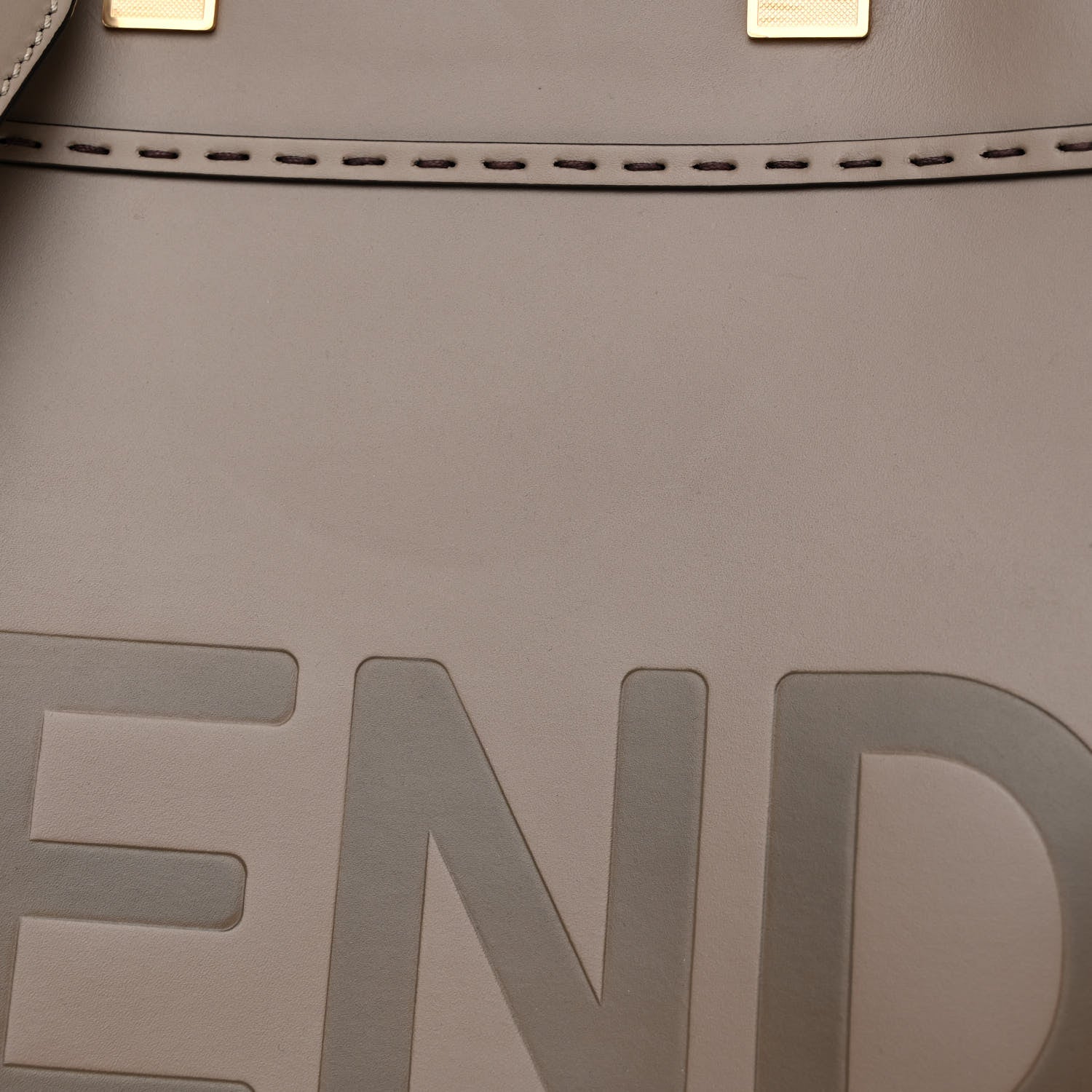 Fendi Vitello King Plexiglass Logo Embossed Medium Fendi Sunshine Shopper Tote Tortora 10 of 11