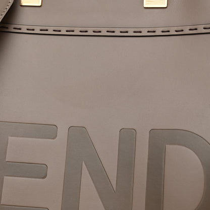 Fendi Vitello King Plexiglass Logo Embossed Medium Fendi Sunshine Shopper Tote Tortora 10 of 11