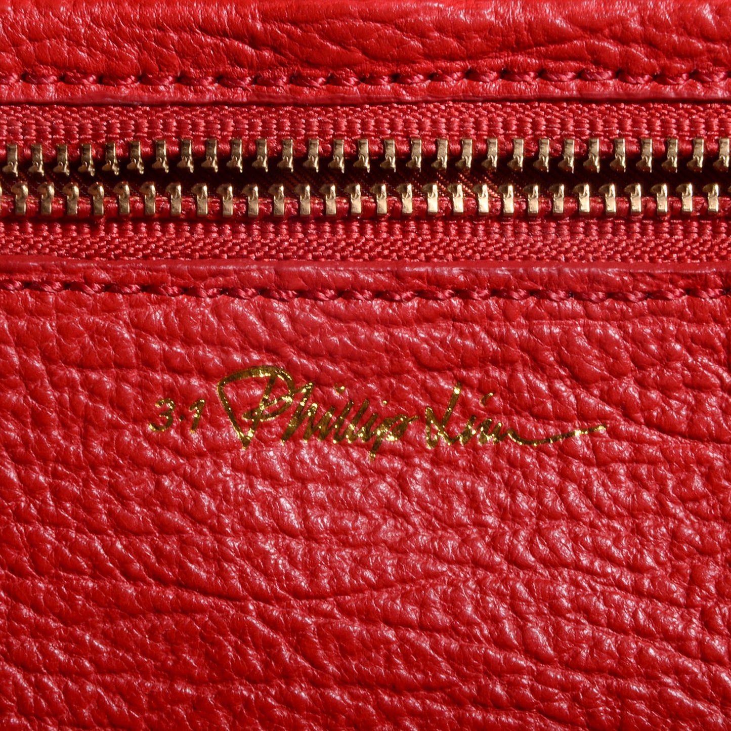 3.1 Embossed Leather Large Pashli Satchel Red