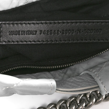 Balenciaga Crushed Calfskin Quilted Crush Small Tote Bag Light Blue 7 of 10