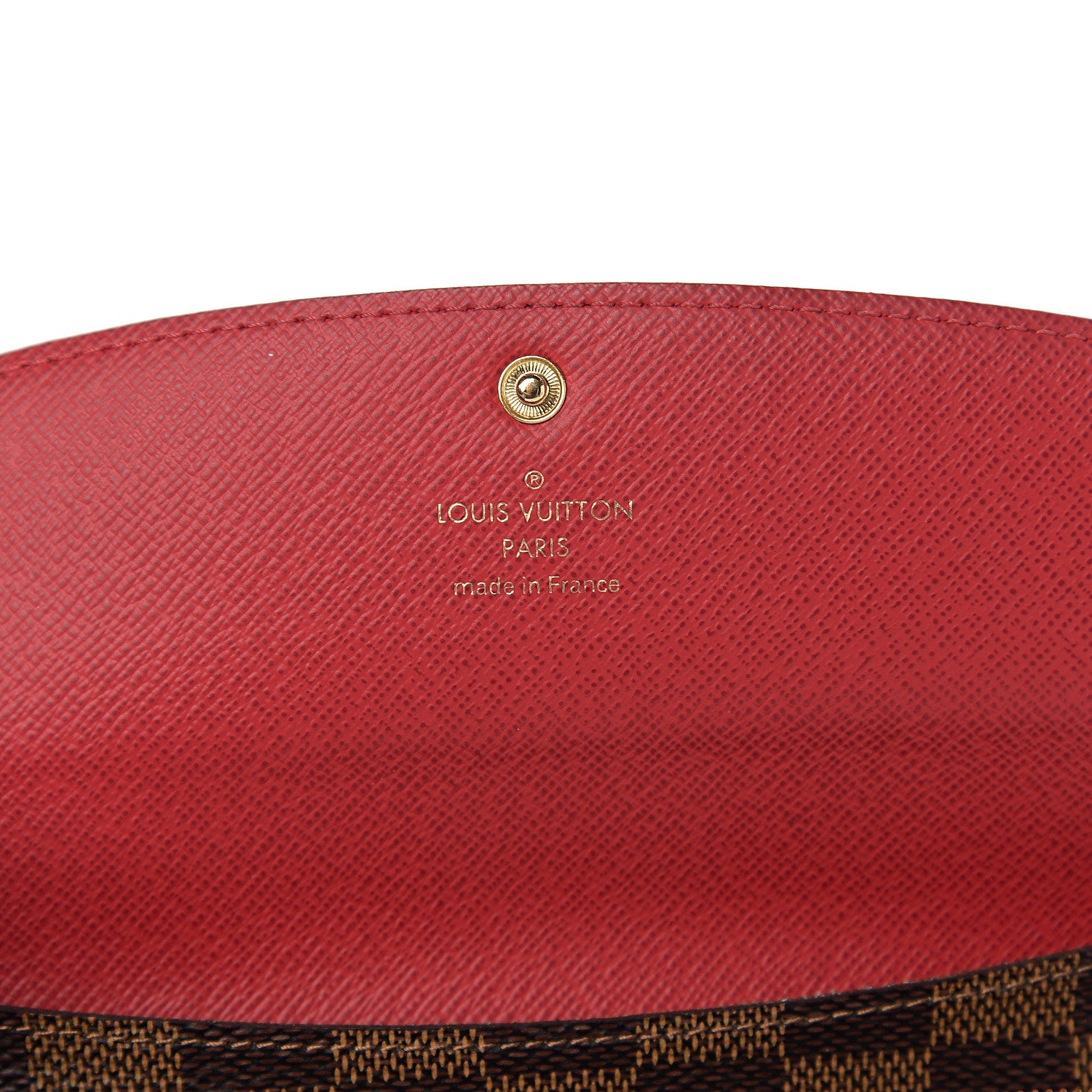 Louis Vuitton Damier Ebene Emilie Wallet Red 5 of 7
