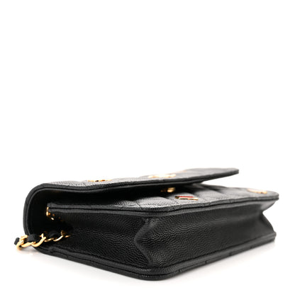 Chanel Caviar Quilted Enamel Coco Casino Flap Phone Holder With Chain Black 4 of 12