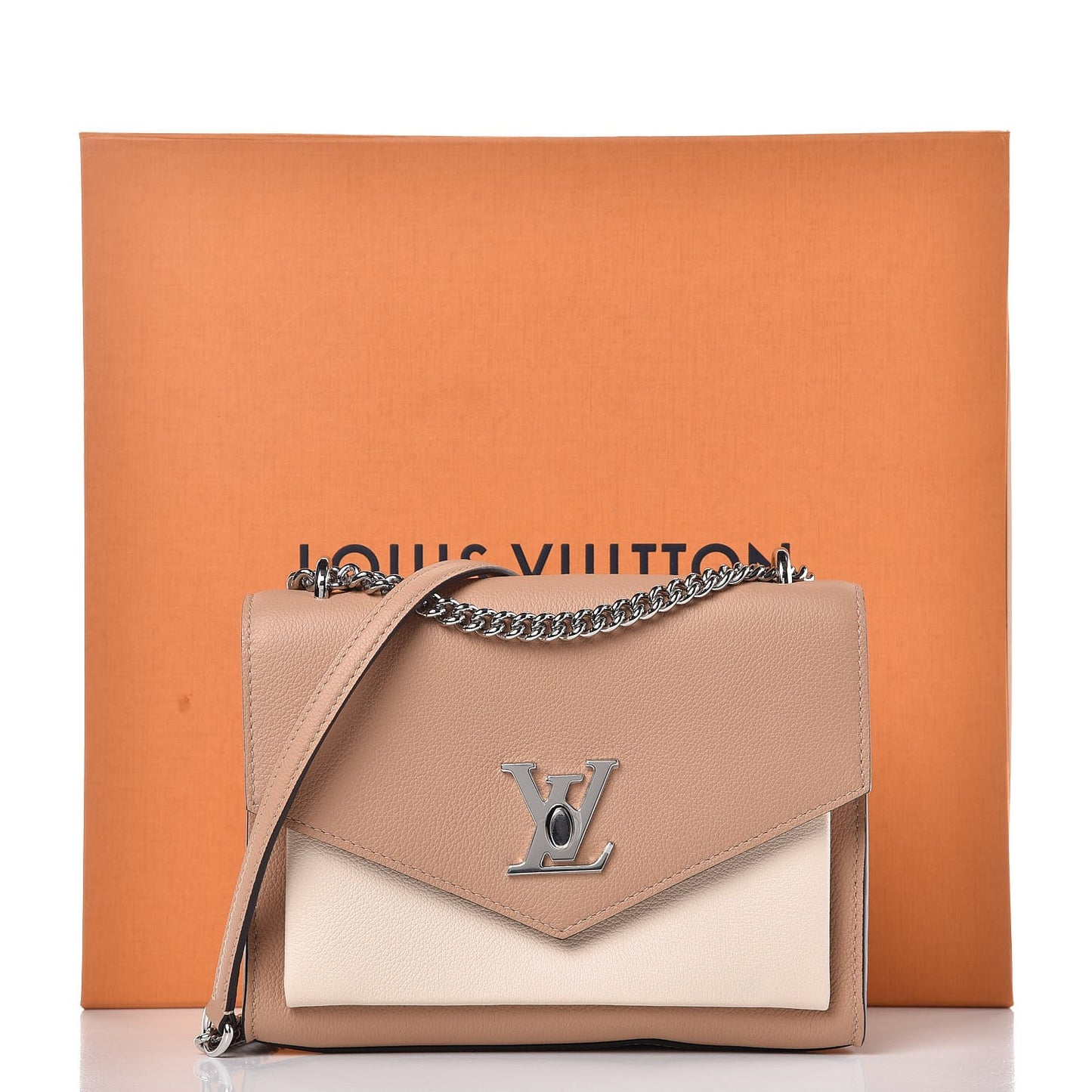 Soft Calfskin Mylockme Chain Bag BB Papyrus Creme