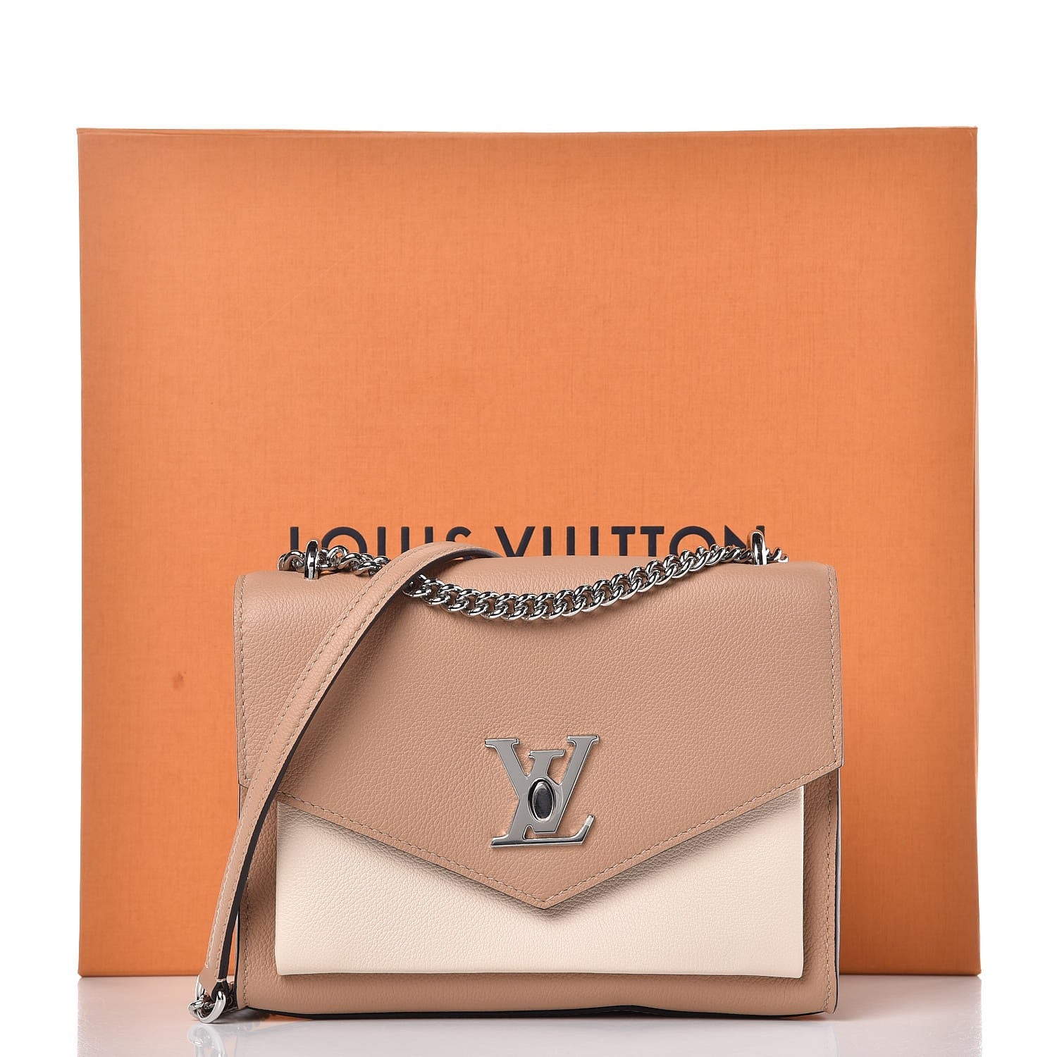 Louis Vuitton Soft Calfskin Mylockme Chain Bag BB Papyrus Creme 8 of 8