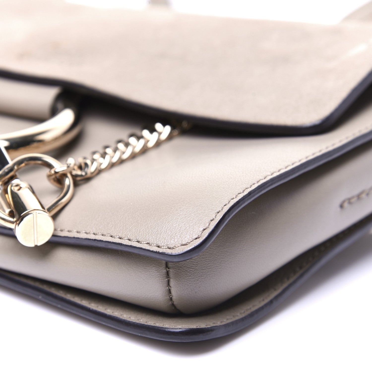 Chloe Suede Calfskin Mini Faye Shoulder Bag Motty Grey 7 of 15