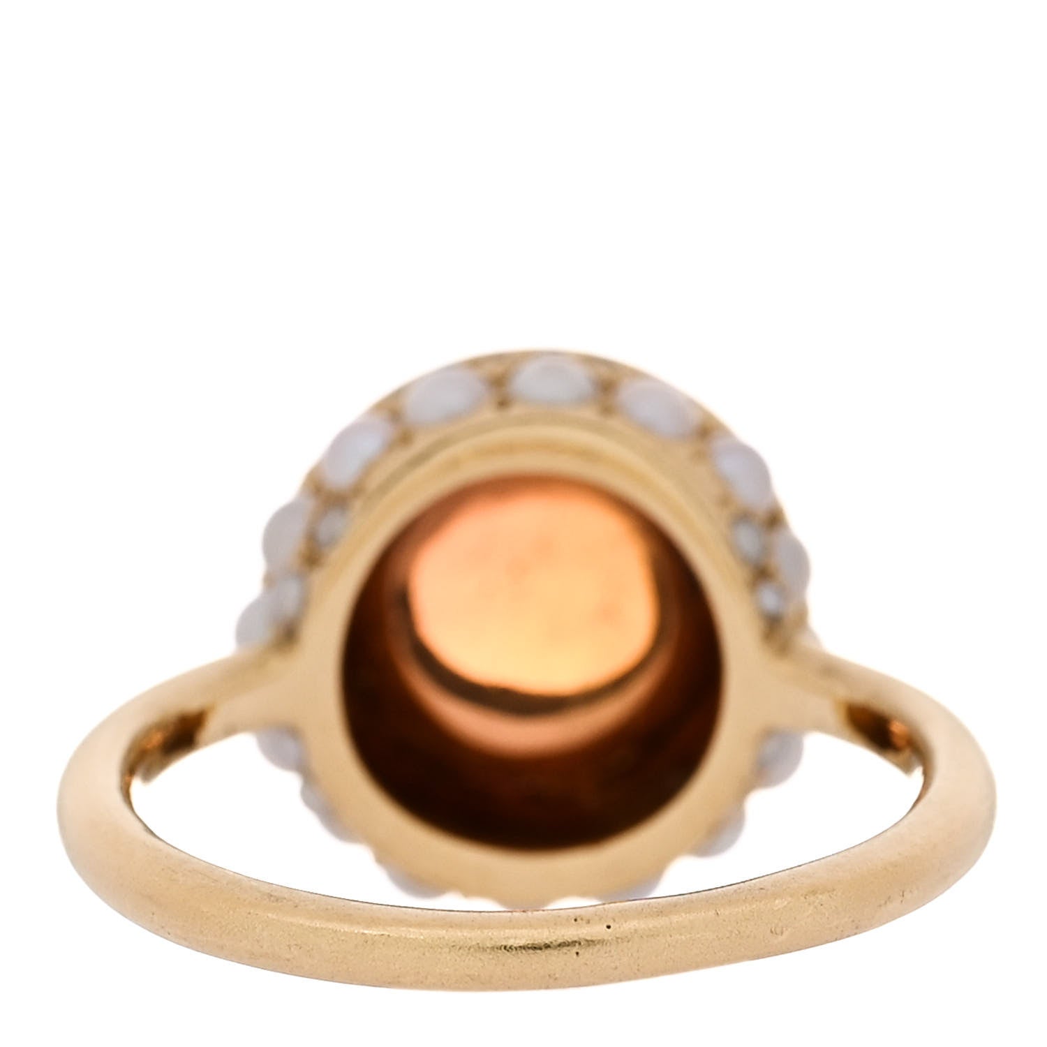 Irene Neuwirth 18K Yellow Gold Diamond Orange Tourmaline Freshwater Cultured Pearl One of a Kind Ring 53 6.5 4 of 7