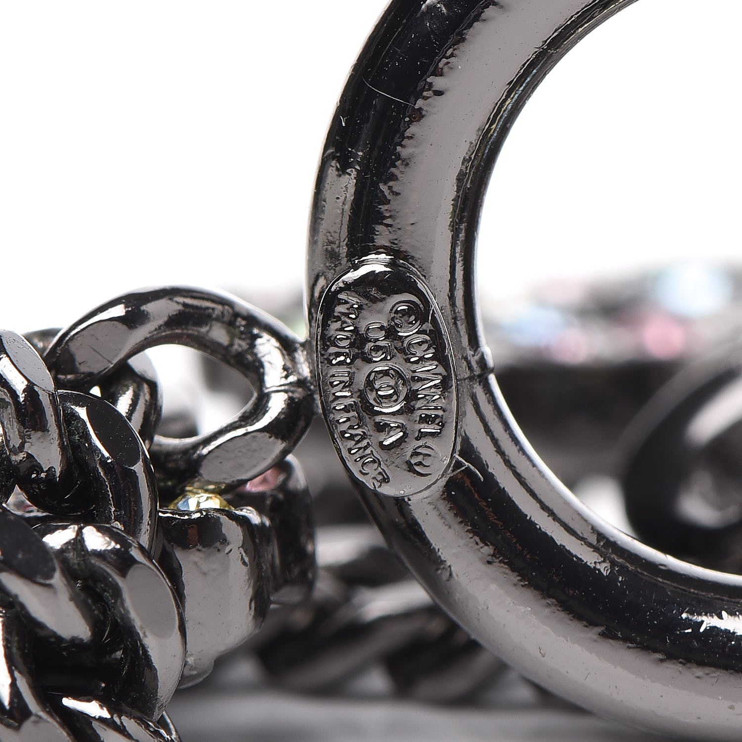 Chanel Ruthenium Crystal CC Charm Bracelet Multicolor 4 of 4