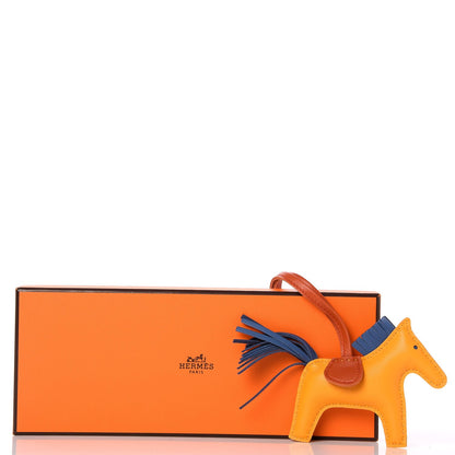 Hermes Milo Lambskin Grigri Rodeo Horse Bag Charm PM Jaune D'Or Bleu Agate Cornaline 4 of 4