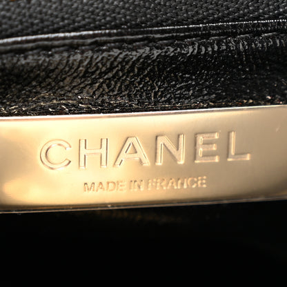 Chanel Shiny Crumpled Calfskin Quilted Mini 31 Shopping Bag Black 6 of 10