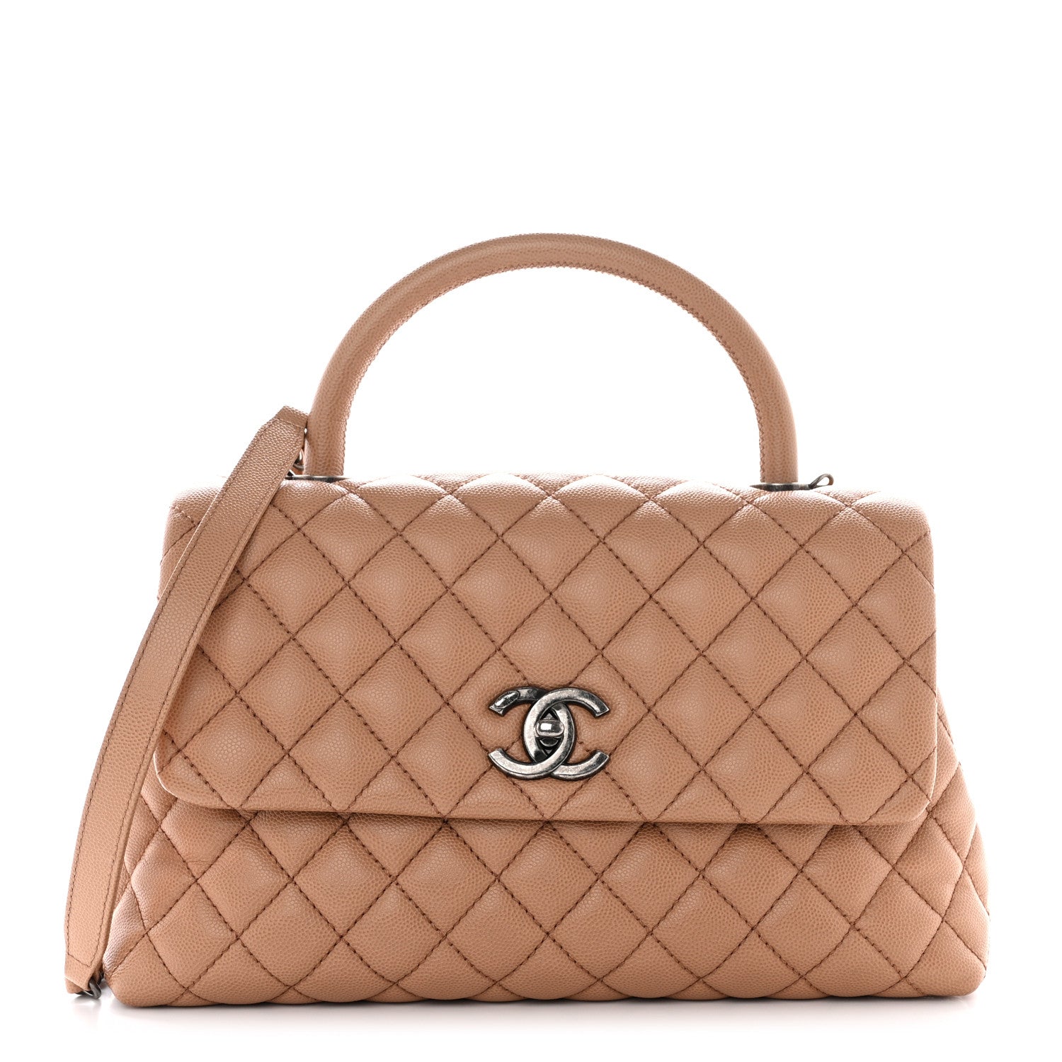 Chanel Caviar Quilted Small Coco Handle Flap Brown 1 of 10