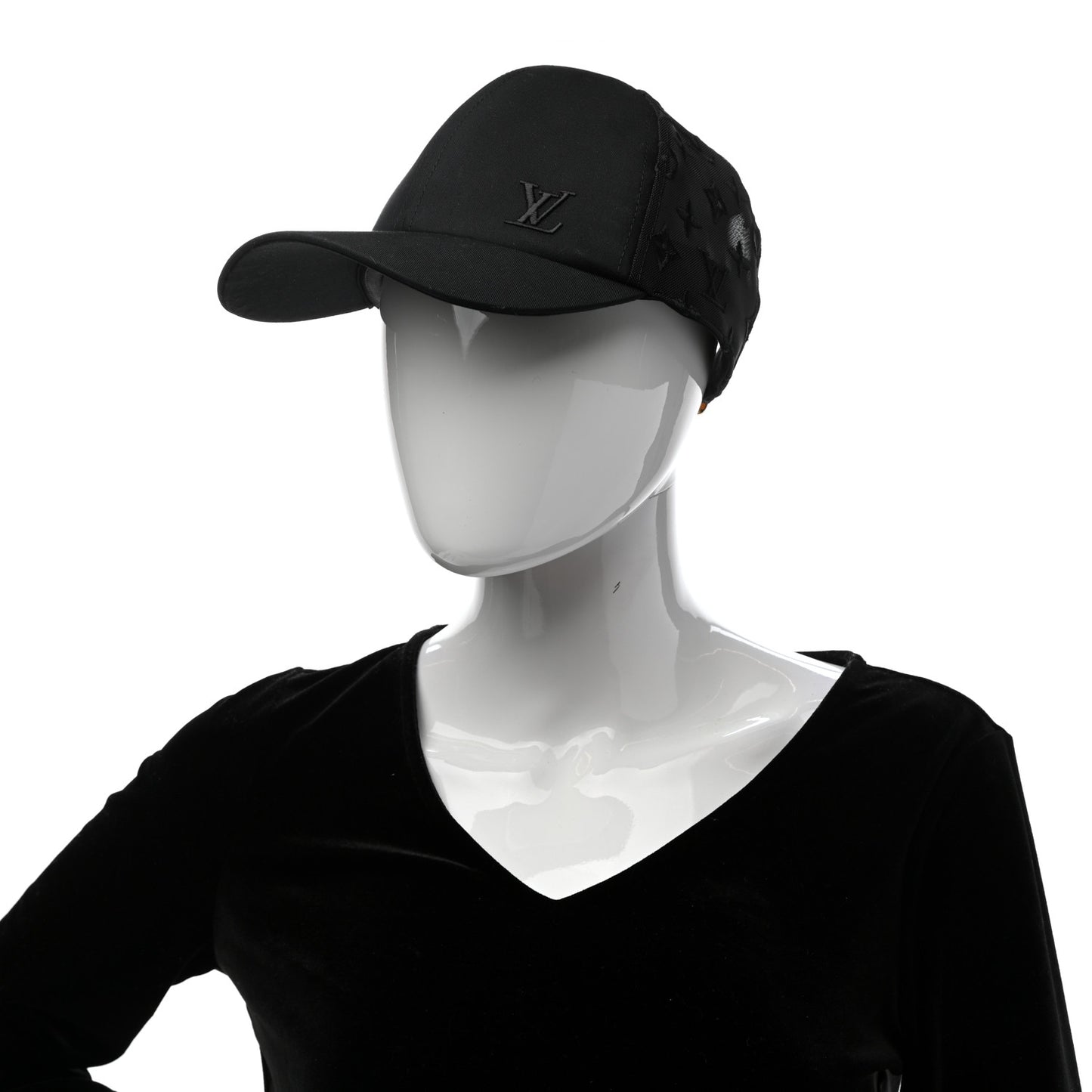 Monogram Mesh Cotton Cap L Black