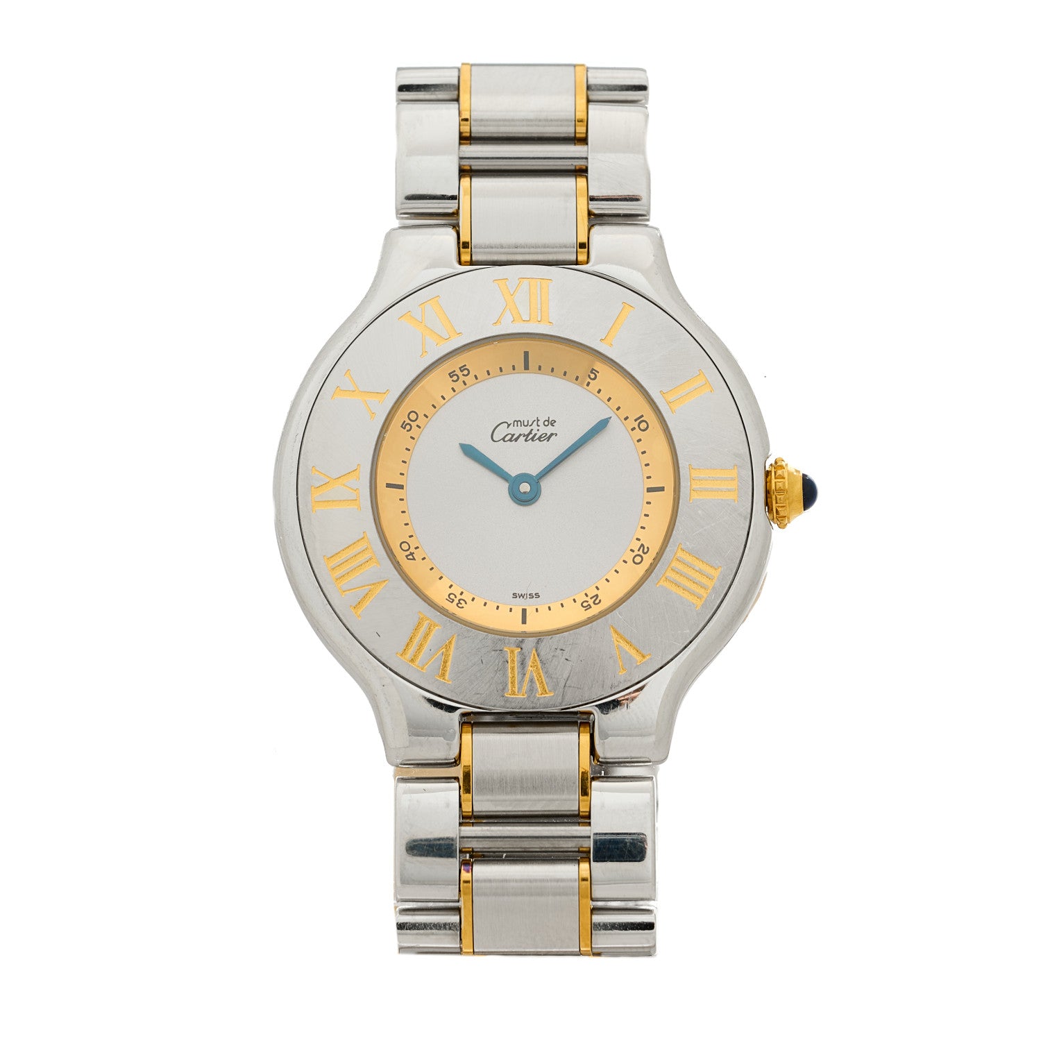 Cartier Stainless Steel 18K Yellow Gold 31mm Must De 21 Quartz Watch 1 of 4