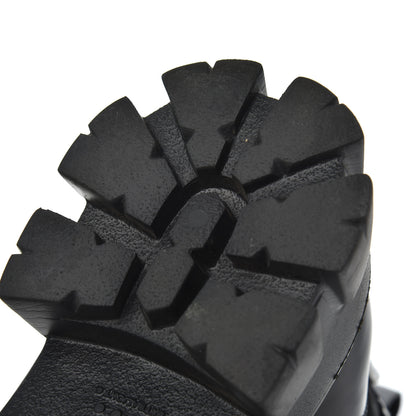 Prada Spazzolato Rois Re-Nylon Metal Triangle Logo Mens Monolith Pouch Pocket 60mm Combat Boots 8.5 Black 14 of 16