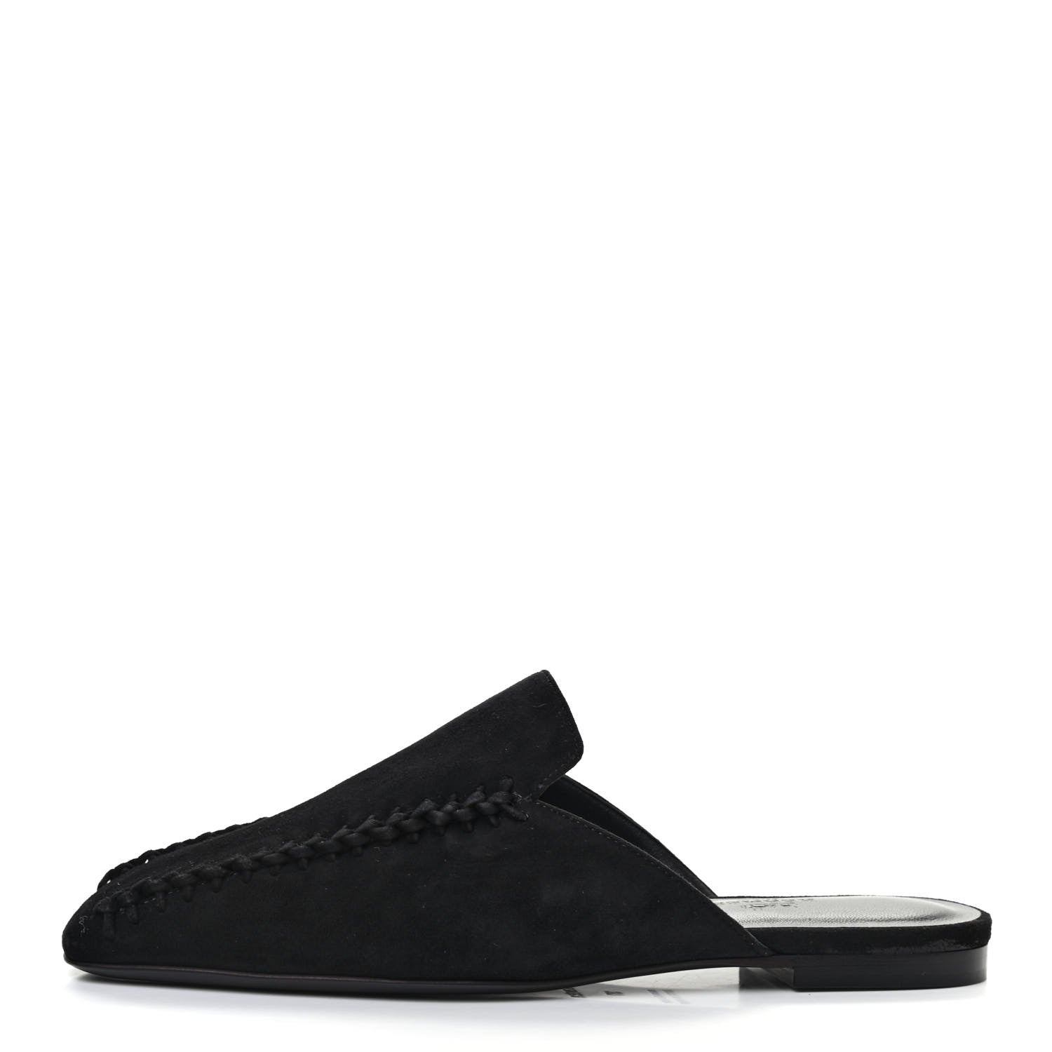 Hermes Suede Goatskin Declic Mules 37 Black 1 of 8