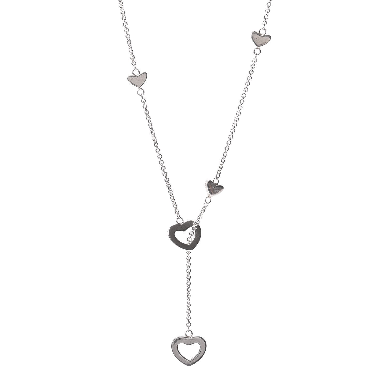 Tiffany Sterling Silver Heart Lariat Necklace 1 of 4