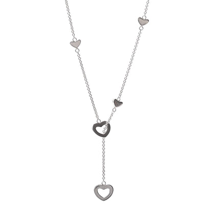Tiffany Sterling Silver Heart Lariat Necklace 1 of 4