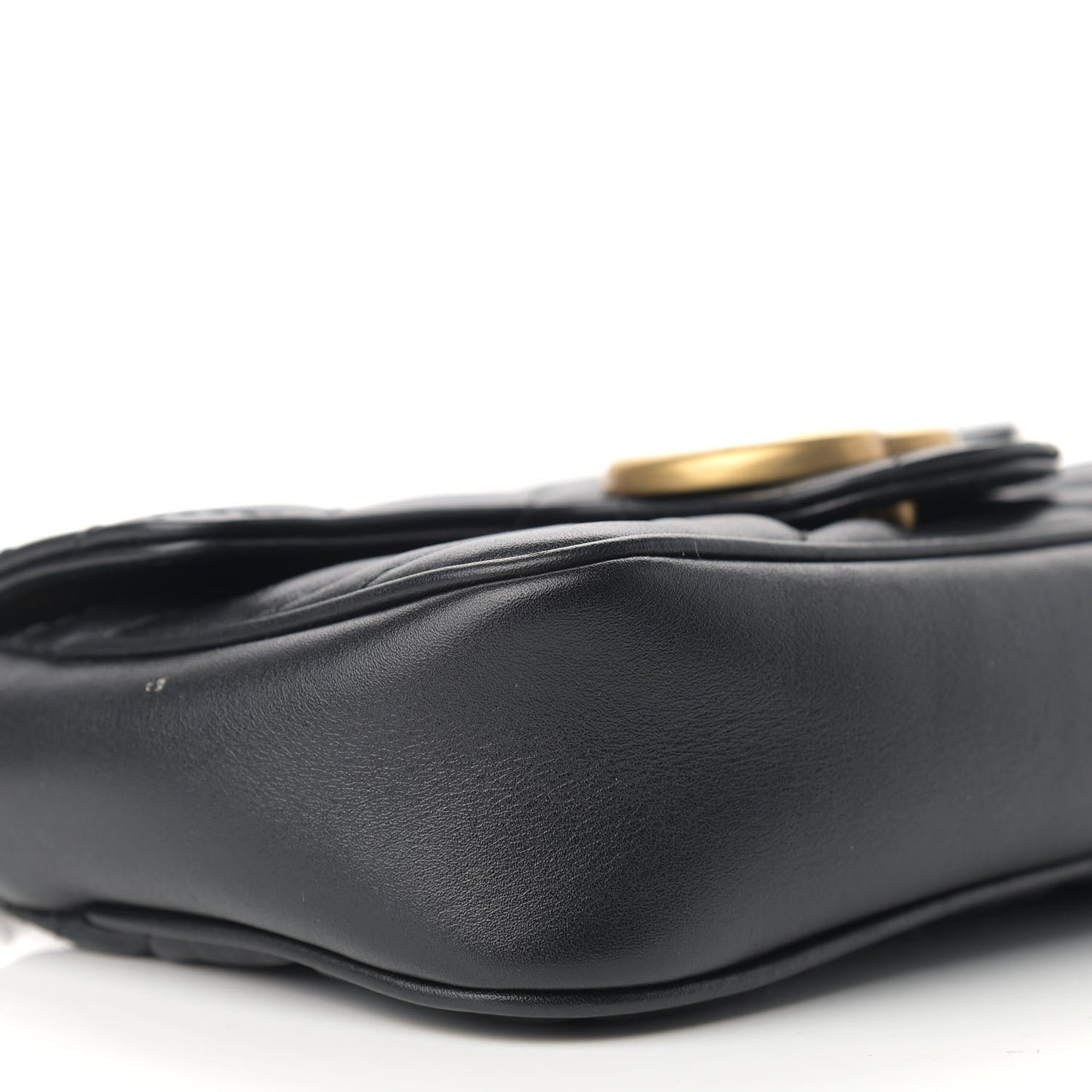 Calfskin Matelasse Super Mini GG Marmont Shoulder Bag Black