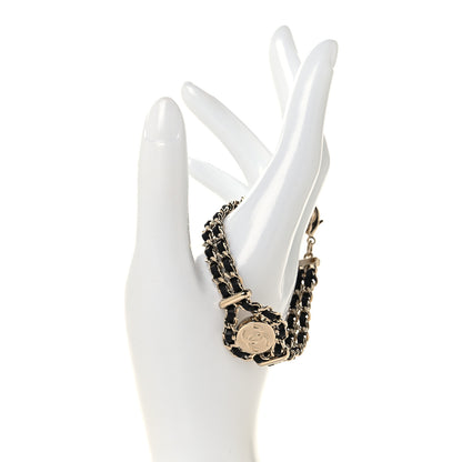 Chanel Lambskin CC Chain Bracelet Gold Black 2 of 4