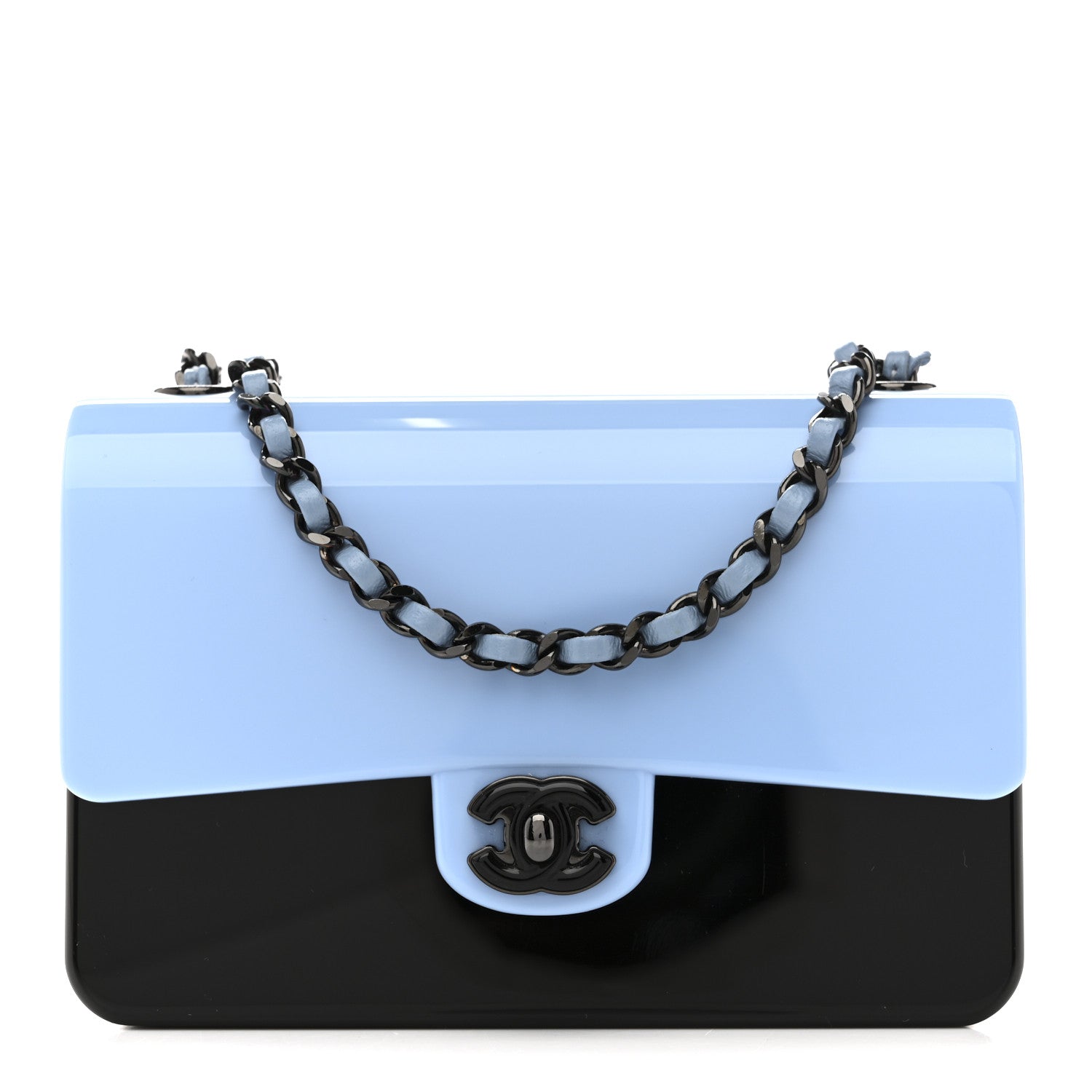 Chanel Plexiglass Plexi Coco Bag Black Blue 1 of 10