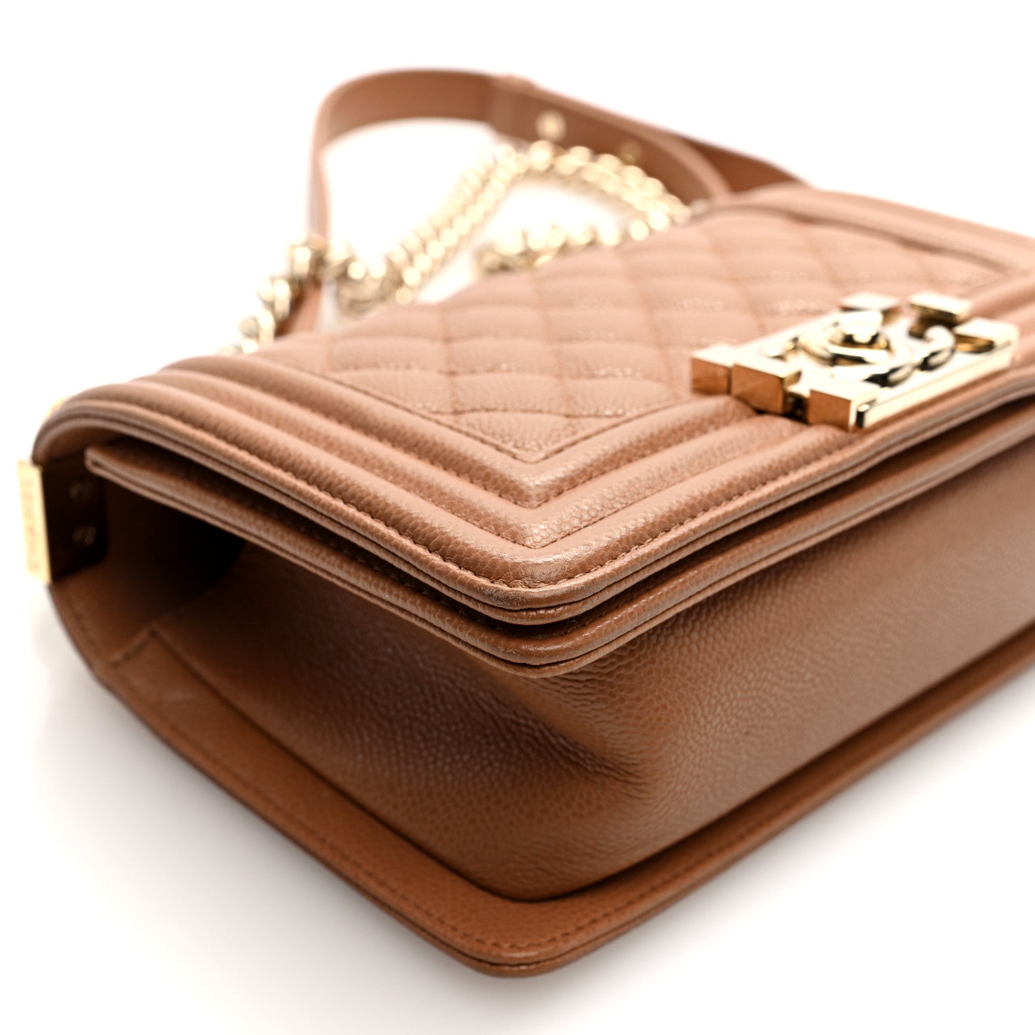 Chanel Caviar Quilted Small Boy Flap Beige 9 of 10