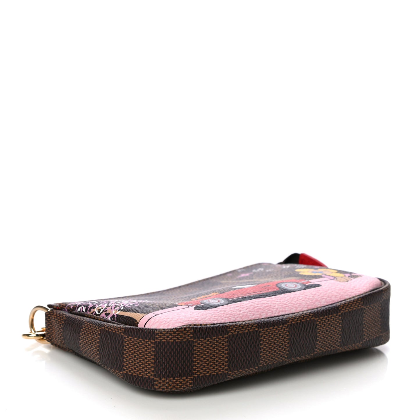 Damier Ebene 2019 Christmas Animation Mini Pochette Accessories Red
