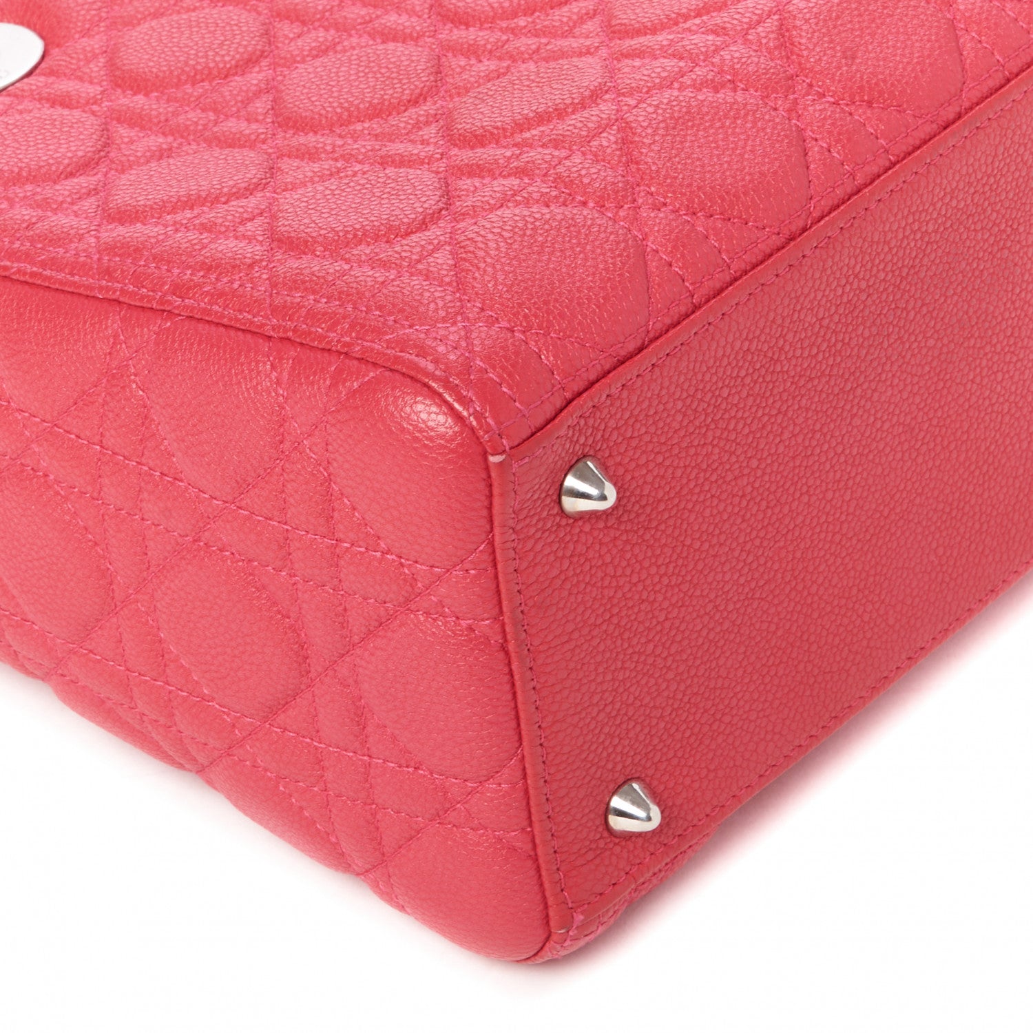 Christian Dior Grained Calfskin Cannage Medium Lady Dior Pink 6 of 10