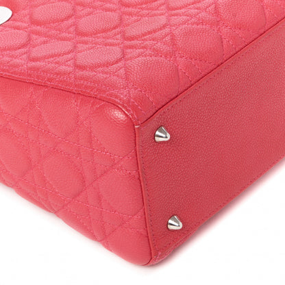 Christian Dior Grained Calfskin Cannage Medium Lady Dior Pink 6 of 10