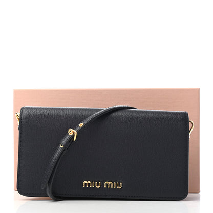 Miu Miu Goatskin Madras Crossbody Black 8 of 8