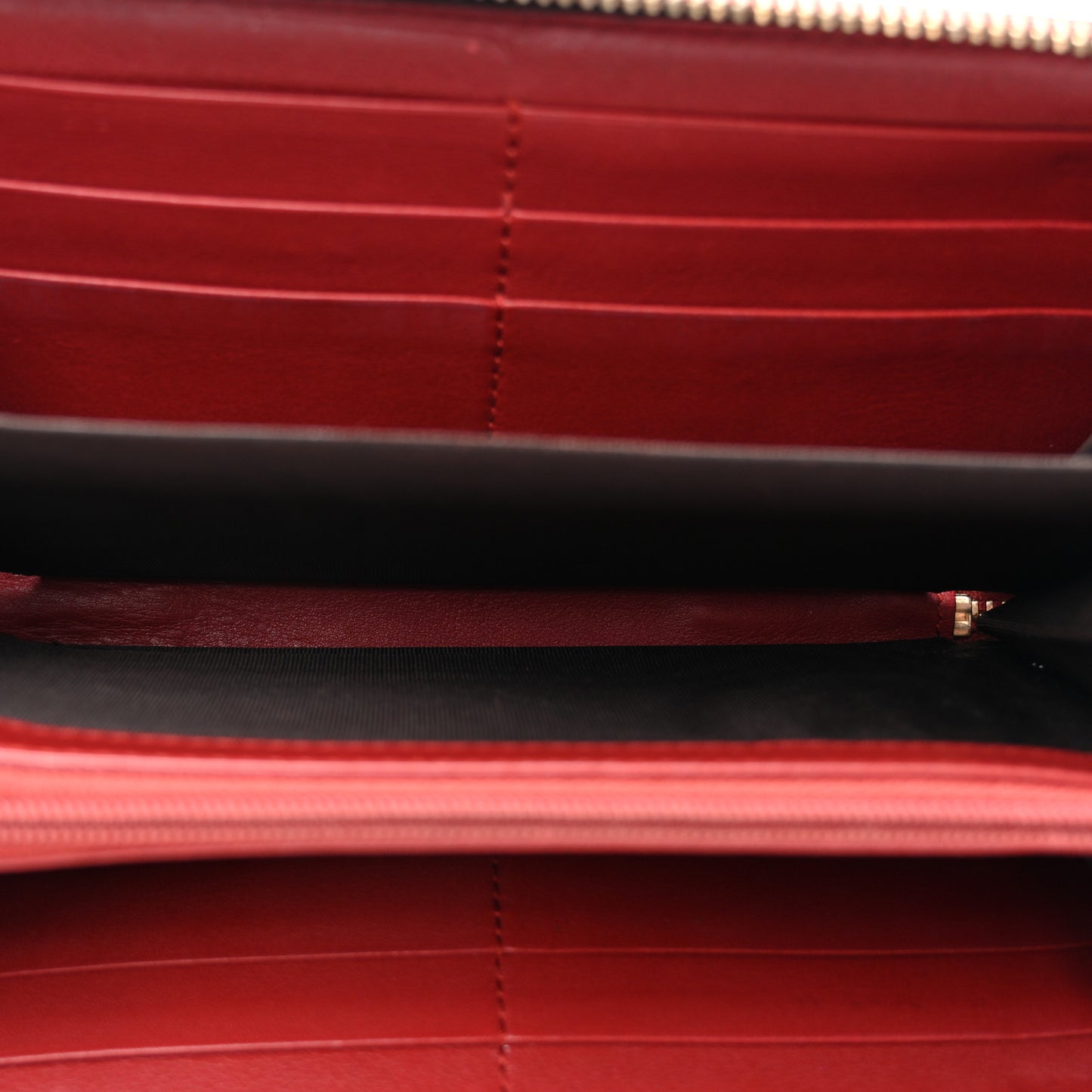 Patent Microguccissima Zip Around Wallet Rose Bed