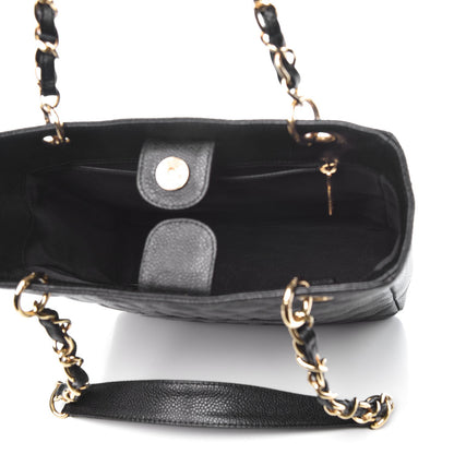 Chanel Caviar Quilted Petit Shopping Tote PST Black 5 of 8