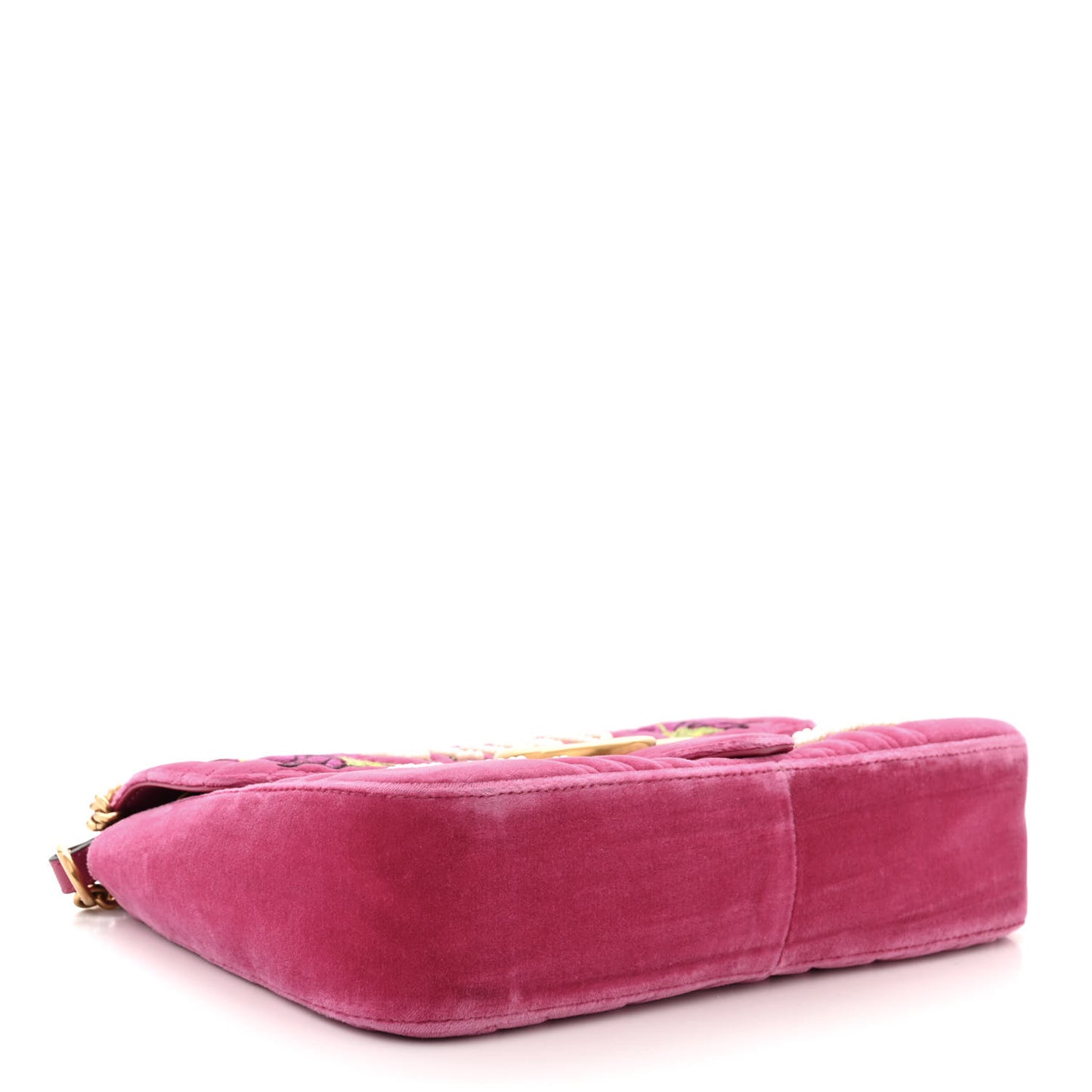 Velvet Matelasse Blind for Love Embroidered Medium GG Marmont Shoulder Bag Light Raspberry Rose Multicolor