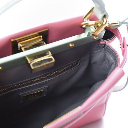 Fendi Nappa Colorblock Mini Peekaboo Iconic Satchel Rosa Fluo Oxigen Slate 4 of 10