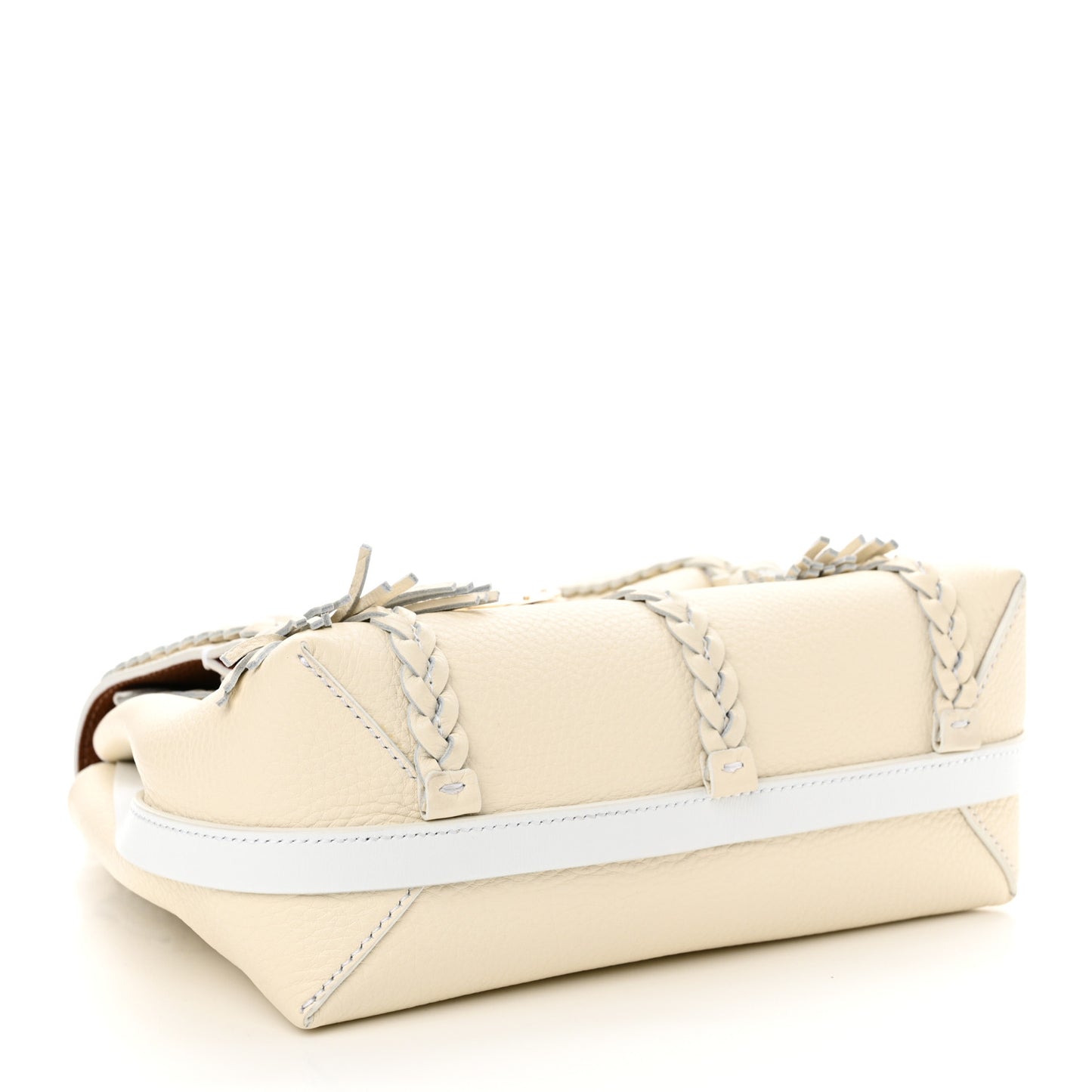 Grained Calfskin Small Penelope Soft Shoulder Bag White