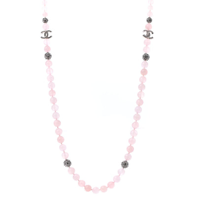 Chanel Bead Crystal CC Long Necklace Pink 1 of 5