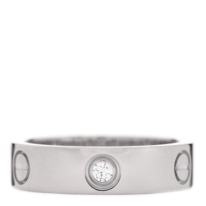Cartier 18K White Gold 3 Diamond 5.5mm LOVE Ring 58 8.25 3 of 5