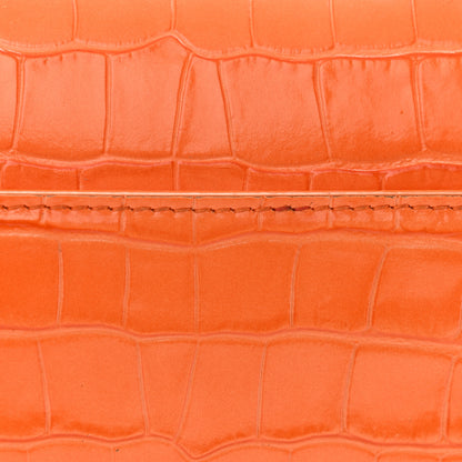 Balenciaga Shiny Calfskin Crocodile Embossed Small Hourglass Top Handle Bag Orange 10 of 14