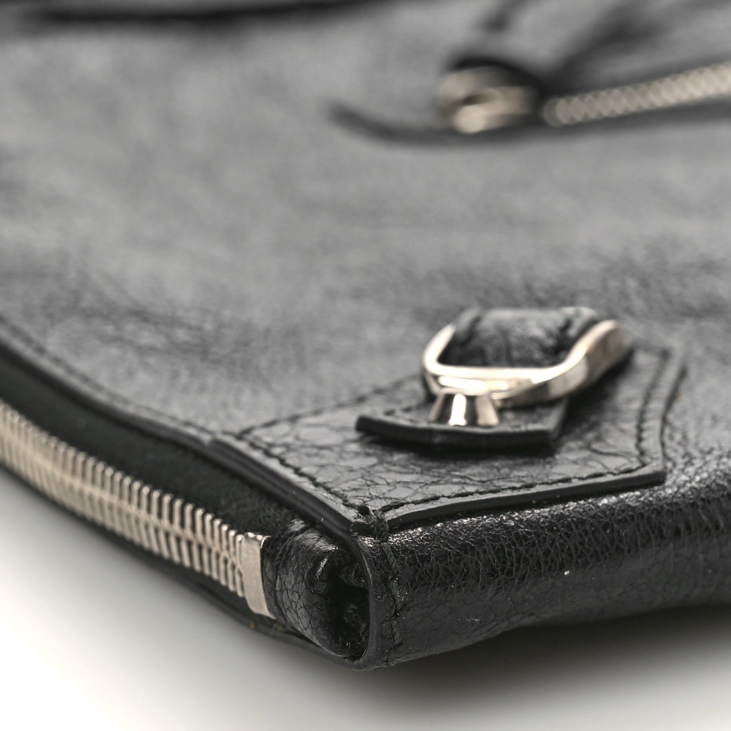 Agneau Classic Hardware Small Pouch Black