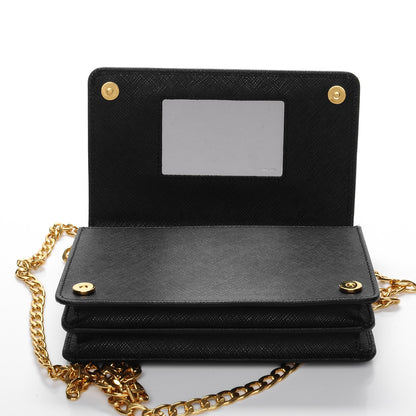Prada Saffiano Lux Chain Wallet Nero Black 5 of 7