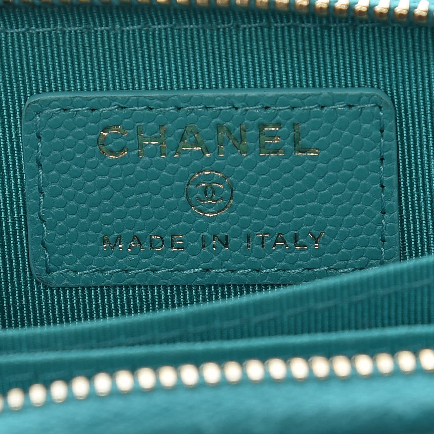 Chanel Caviar Quilted Zip Coin Purse Turquoise 8 of 11