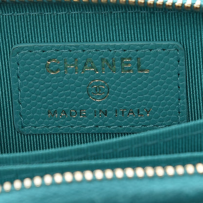 Chanel Caviar Quilted Zip Coin Purse Turquoise 8 of 11
