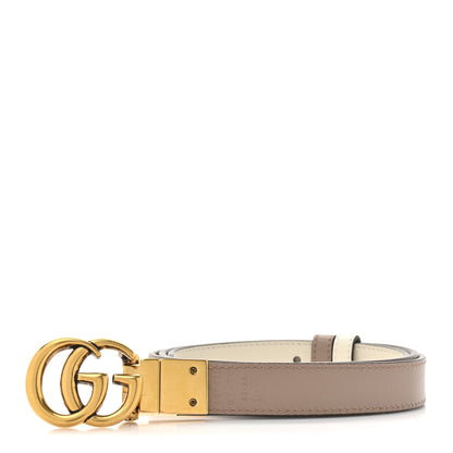 Gucci Plutone Calfskin Double G Reversible 20mm Belt 85 34 Porcelain Rose White 2 of 5