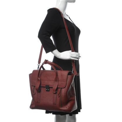 3.1 Phillip Lim Textured Calfskin Large Pashli Satchel Oxblood 2 of 10