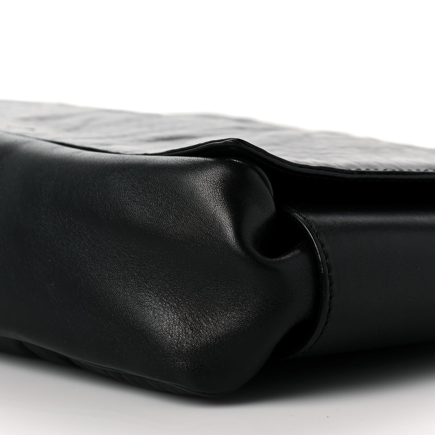 Calfskin Cable Embossed Eve Shoulder Bag Black
