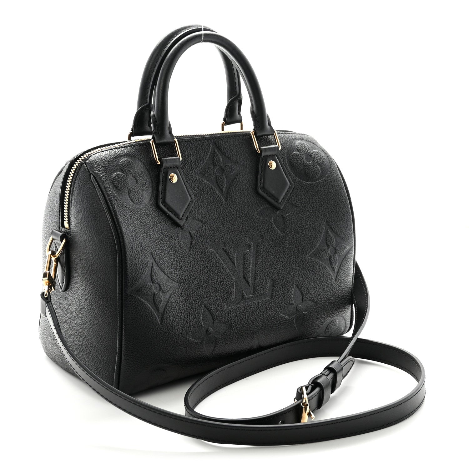 Louis Vuitton Empreinte Monogram Giant Speedy Bandouliere 25 Black 3 of 9