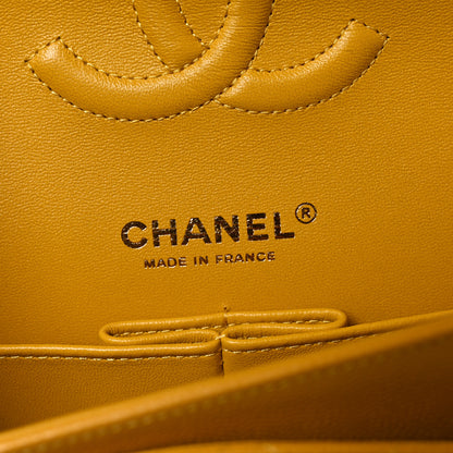 Chanel Caviar Quilted Medium Double Flap Yellow 6 of 11