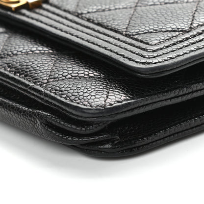 Chanel Caviar Quilted Boy Wallet On Chain WOC Black 9 of 9