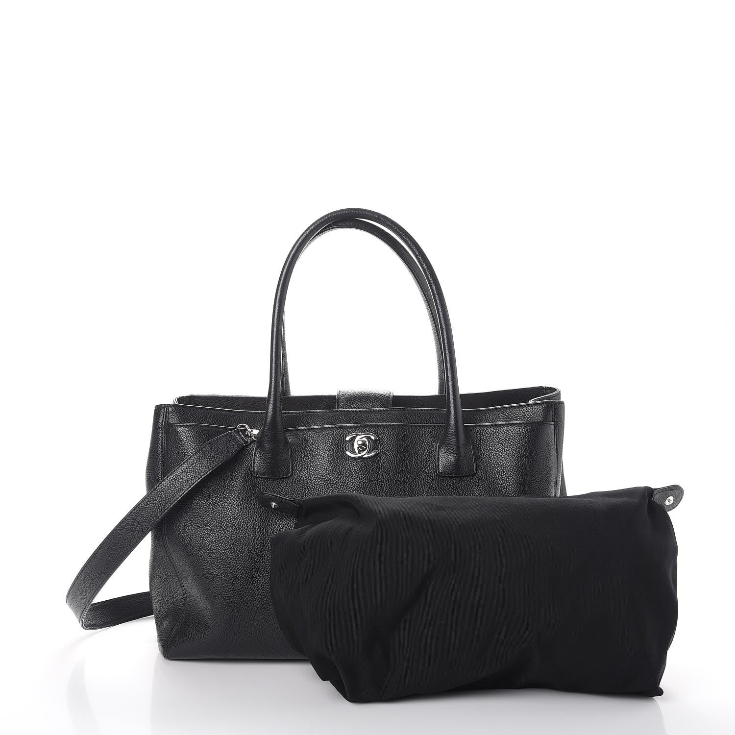 Chanel Calfskin Cerf Executive Shopper Tote Black 3 of 11