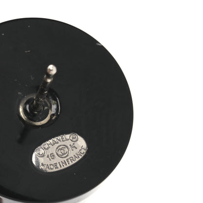Chanel Resin Crystal CC Round Earrings  Black 4 of 4